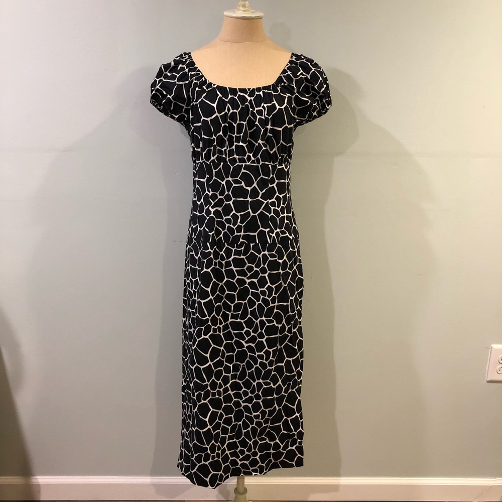 Caroline Constas Calla Animal Print Midi Dress